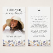 Wildflowers Forever In Our Hearts Prayer Card (Devant & derrière)