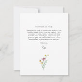 Wildflowers Foto Afstuderen Dank u Bedankkaart (Achterkant)