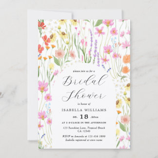 Wildflowers Garden Bridal Shower Invitation Kaart