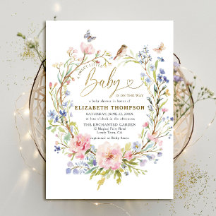 Wildflowers Garden Forest Sweet Little Baby shower Kaart