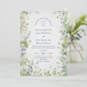 Wildflowers Garden QR Code Wedding Invitation Kaart (Staand voorkant)