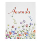 Wildflowers gepersonaliseerde aangepaste naam perfect poster (Voorkant)