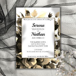 Wildflowers Gold Classic Wedding Invitation Kaart