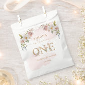 Wildflowers goud Meisje eerste verjaardag dank u Bedankzakje (Geknipt)