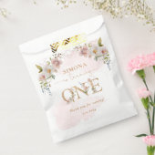 Wildflowers goud Meisje eerste verjaardag dank u Bedankzakje (Gezegeld)