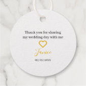 Wildflowers Heart in Gold Bedankjes Labels (Achterkant)