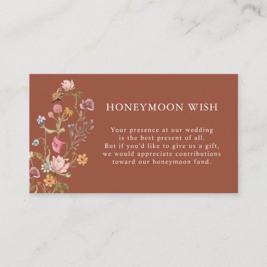 Wildflowers Honeymoon Wish Enclosure Kaart (Voorkant)