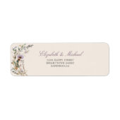 Wildflowers Huwelijk Elegant Modern Chic Etiket (Voorkant)