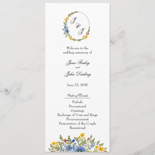 Wildflowers in Primary Colors-programma Programma (Voorkant)