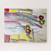 Wildflowers in vase abstract art legpuzzel (Horizontaal)