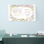 Wildflowers Is ze niet prachtig 1e verjaardag groo Spandoek (Beurs)