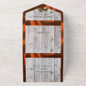 Wildflowers, koperlint en lichten all in one uitnodiging (Buitenkant)