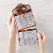 Wildflowers, koperlint, kant en lichten all in one uitnodiging (Afscheurbaar)