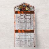 Wildflowers, koperlint, kant en lichten all in one uitnodiging (Binnen)