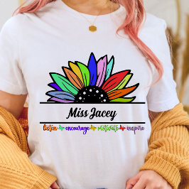 Wildflowers Leraren Waardering, aangepaste leraar T-shirt