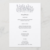 Wildflowers Line Art Elegant Modern Rustiek CUSTOM Menu (Voorkant)