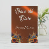 Wildflowers, lint & foto - koper save the date (Staand voorkant)