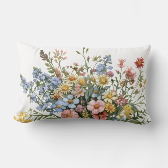 Wildflowers Lumbar Throw Pillow Kussen (Voorkant)