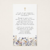 Wildflowers Memorial Funeral Photo Prayer Card (Dos)
