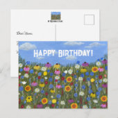 Wildflowers met Daisies Briefkaart (Voorkant / Achterkant)