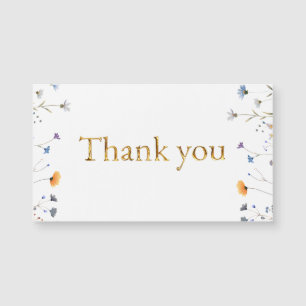 Wildflowers met Elegant Gold Script Bedankt