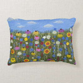 Wildflowers met madeliefjes accent kussen