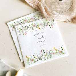 Wildflowers Minimalist Elegant Wedding Script Servet