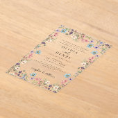 Wildflowers Modern Rustic Garden Spring Wedding Acryl Uitnodigingen (Laagn)