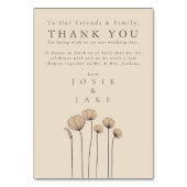 Wildflowers moderne bruiloft dank u Tafel Kaart (Voorkant)
