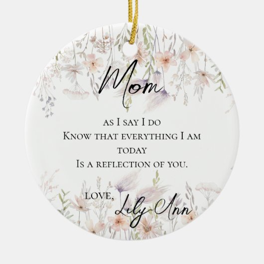 Wildflowers Moeder van de bruid Waterverf Keramisch Ornament (Voorkant)