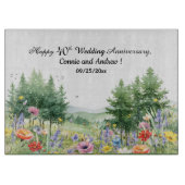 Wildflowers Mountains 40e bruiloft Jubileum Snijplank (Voorkant)