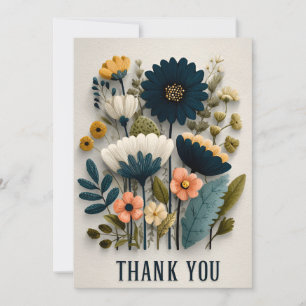 Wildflowers op getextureerd papier dank je kaart