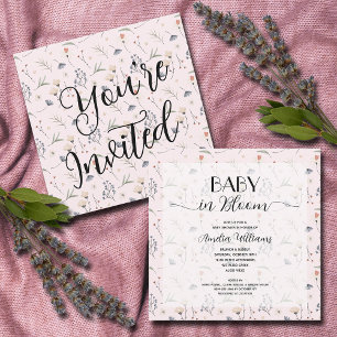 Wildflowers op Pink Girl Baby shower Kaart