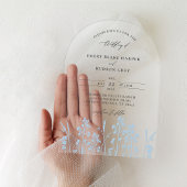 Wildflowers Peri Blue Modern Arch Clear Wedding Acryl Uitnodigingen