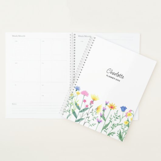 Wildflowers Persoonlijke scriptnaam Planner (Display)