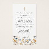 Wildflowers Photo Forever Hearts Cross Prayer Card (Dos)