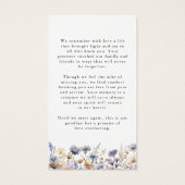 Wildflowers Photo In Loving Memory Prayer Card (Dos)