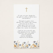 Wildflowers Photo Loving Memory Cross Prayer Card (Dos)
