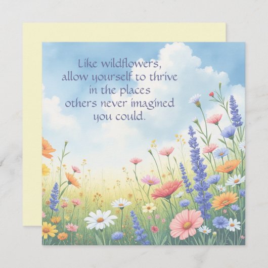 Wildflowers & Quote Kaart (Voorkant / Achterkant)