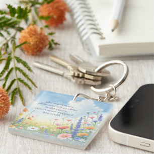 Wildflowers & Quote Sleutelhanger