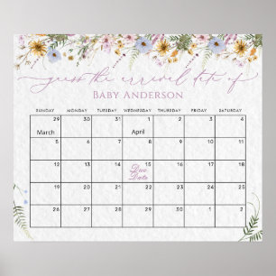 Wildflowers Raad het vervaldatum Kalender Poster