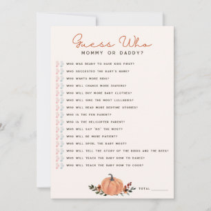 Wildflowers Raad Wie Baby shower Game Kaart