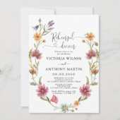 Wildflowers repetitie diner uitnodiging (Voorkant)