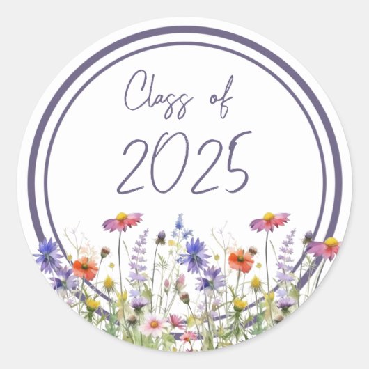 Wildflowers Ronde Stickers (Voorkant)