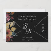 Wildflowers Roos Gold Bewaar de datum fotokaart Save The Date (Achterkant)