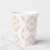 Wildflowers roze lint Bow Coquette baby shower Papieren Bekers (Rechts)