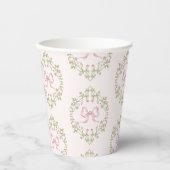 Wildflowers roze lint Bow Coquette baby shower Papieren Bekers (Voorkant)