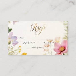 Wildflowers RSVP Wedding Uitnodigen Visitekaartje