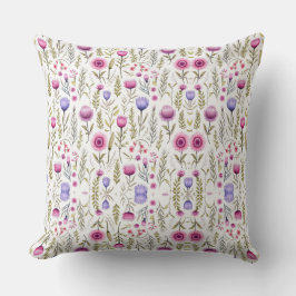 Wildflowers Seamless Pattern Throw Pillow Kussen