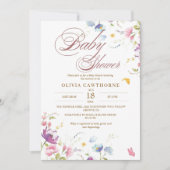 Wildflowers Spring Blush Baby shower Kaart (Voorkant)